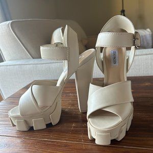 Steve Madden Roxi Platform Heels, Bone | Size 8M